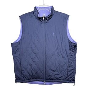 Peter Millar Crown Quilted Reversible Vest Navy Blue Purple Men's XXL Full Zip